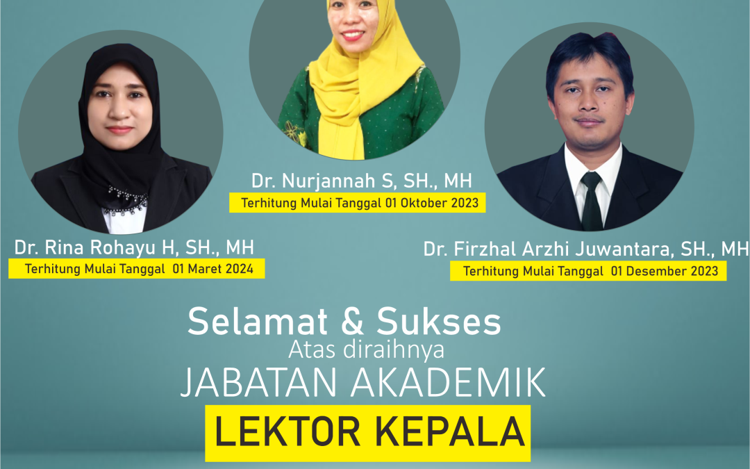 PROGRAM STUDI HUKUM PROGRAM MAGISTER MENAMBAH DOSEN LEKTOR KEPALA