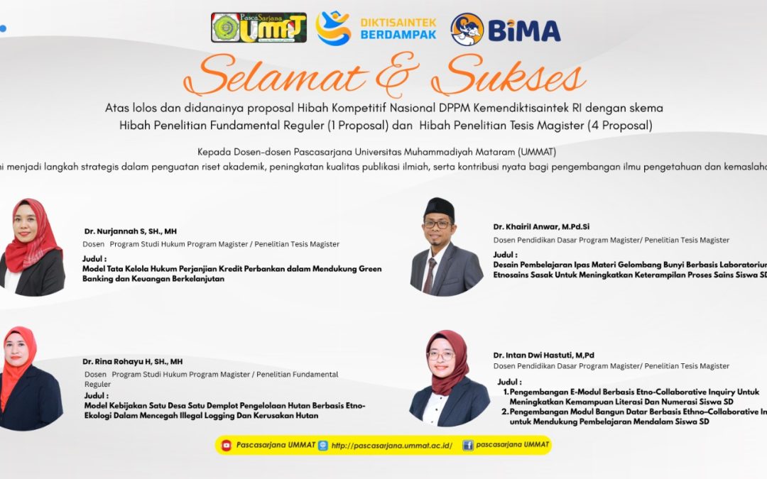 Pascasarjana UMMAT Raih Hibah Kompetitif Nasional, Perkuat Riset dan Inovasi Akademik