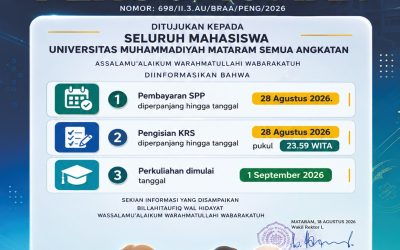 UMMAT Perpanjang Pembayaran SPP dan Pengisian KRS hingga 28 Agustus 2026, Perkuliahan Dimulai 1 Septembe